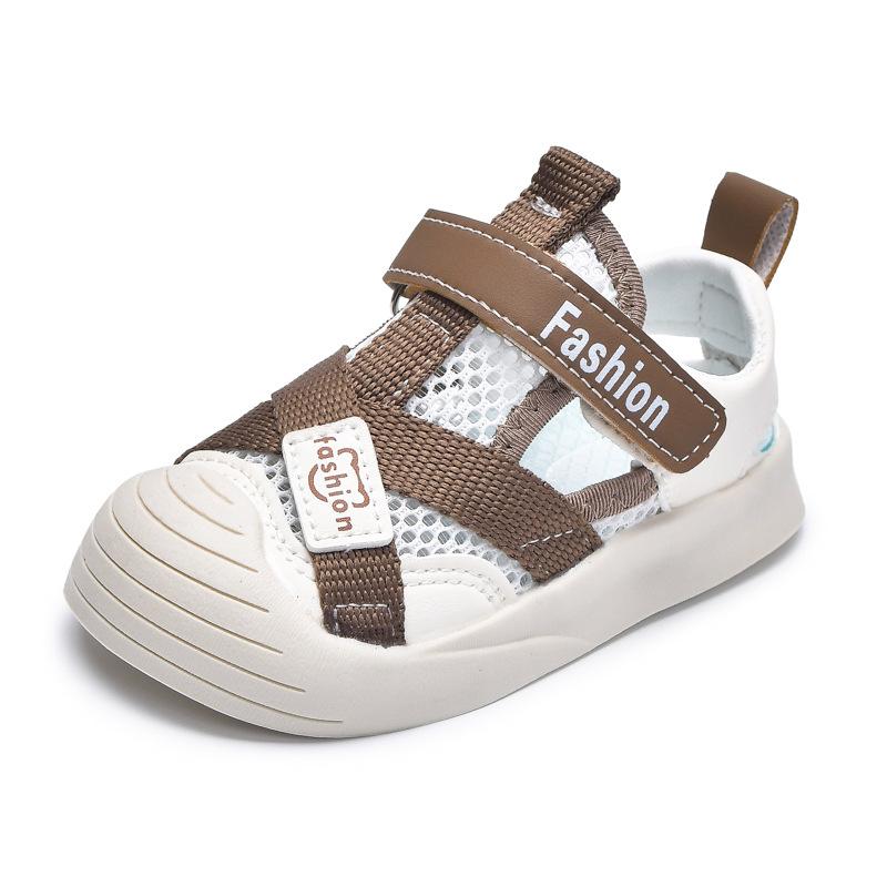 Boys Sandals Toes Capped Anti-kicked Baby Walking Shoes for Toddler Girls 2025 Summer New Kids Sports Shoes Korean Style Soft