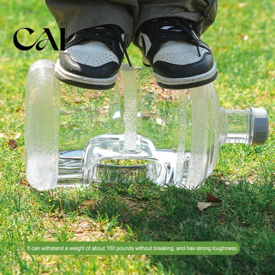 Langlebiger Wasserbehälter Kunststoffkrug mit Griff und auslaufsicherem Deckel, Wiederverwendbarer Schraubdeckelbehälter Tragbare Flasche, Transparent für Zuhause