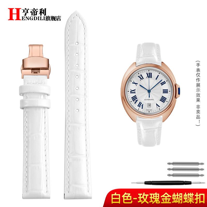 women's Bright smooth cowhide watch strap 14mm 15mm 16mm 17mm 18mm For Cartier Solo Key TANK London crocodile leather watchband