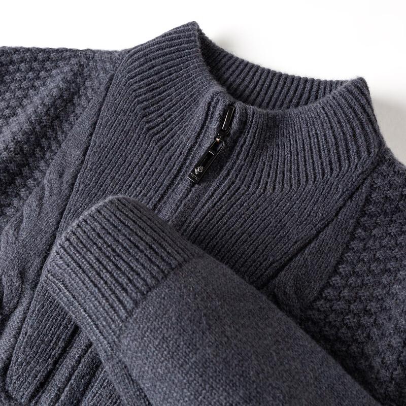 

FAPAI Men s 100% Lambswool Half-Turtleneck Zip Sweater M (48)