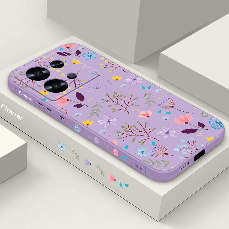 Small Flowers Print Lanyard Case For Xiaomi Poco X6 X5 F6 14T 13T Pro Redmi Note 13 14 4G 12 13 14 Pro Plus 5G TPU Phone Cover