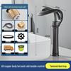 Copper Dual-Use Waterfall Faucet, Splash-Proof, Hot/Cold, Undermount Installation for Washbasins