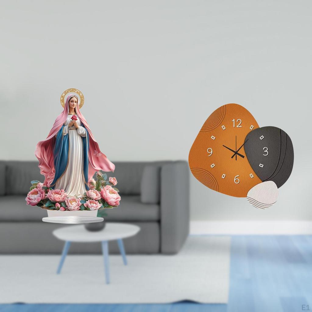 Nativity Scene Sculpture Acrylic Table Ornament Standing Centerpiece Wall Clock Modern Decorative