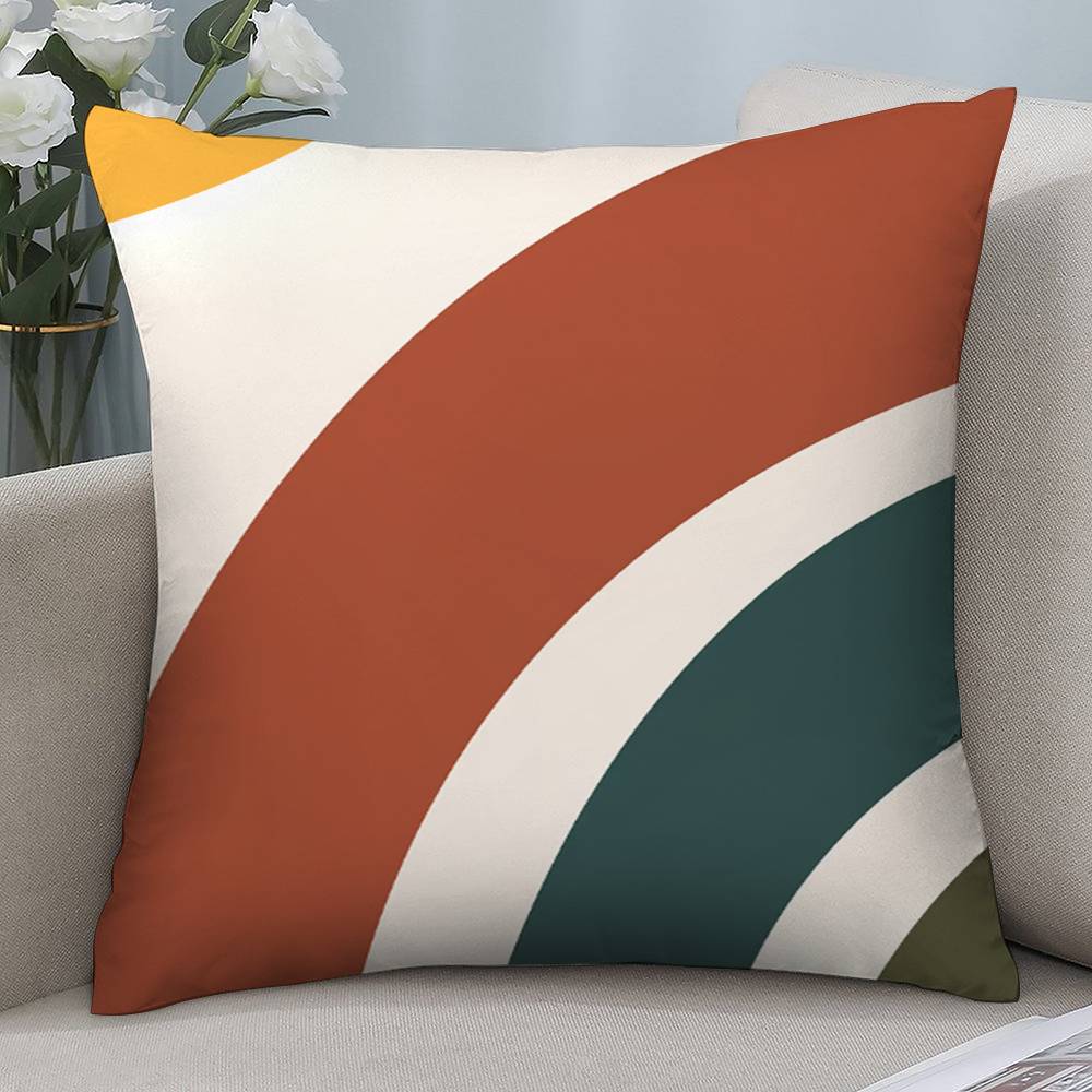 Abstract Cycling Pillow Case Short Plush Double-sided Print Square Throw Pillow Covers Sofa Home Cushion Decor