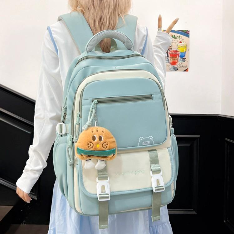 Elementary school schoolbags contrasting colors Campus junior high school girls casual backpacks High value large capacity backpacks Fashion