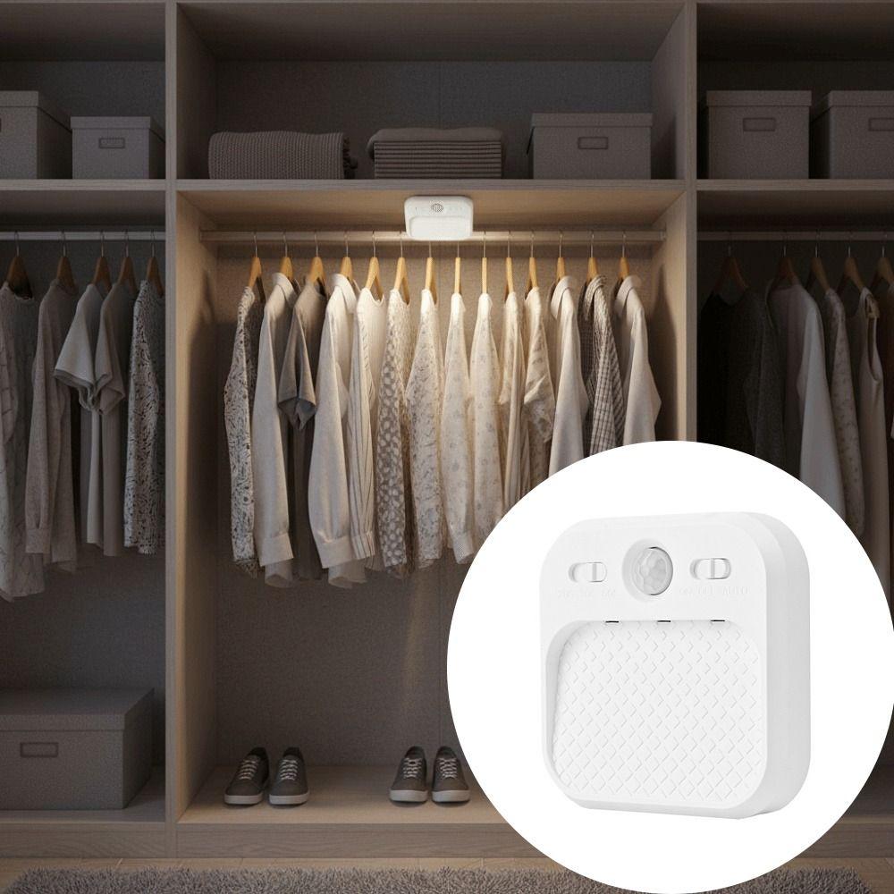 White Color Motion Sensor Light Square Shape Rechargeable Light Magnetic Light  Stairs