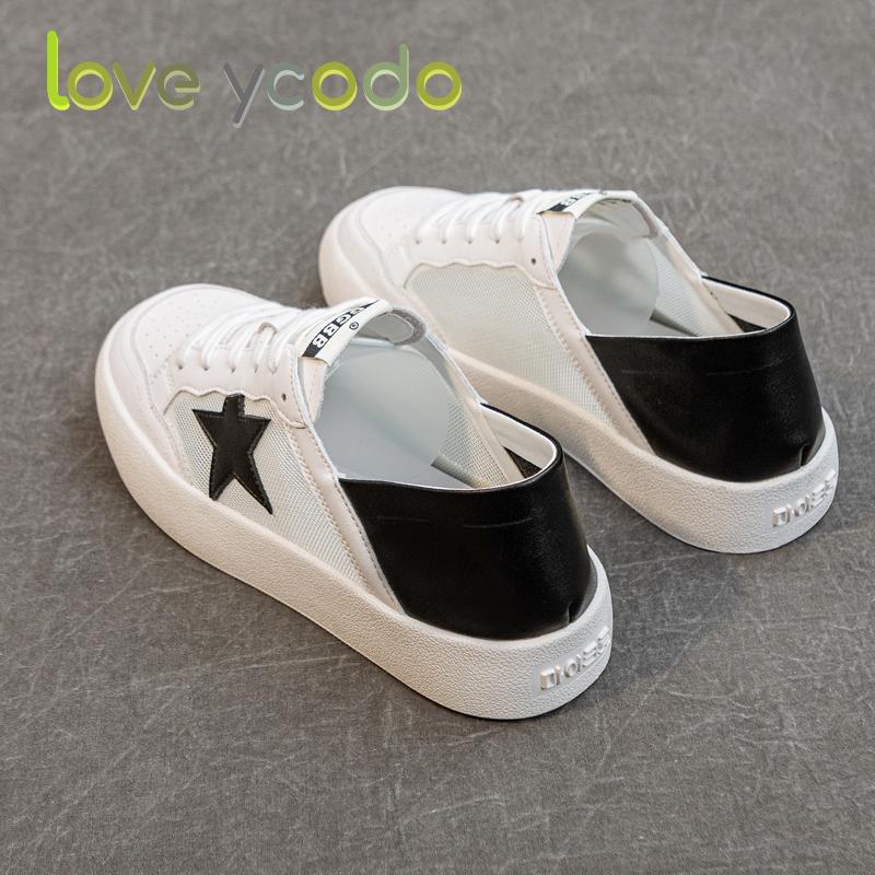 love ycodo Brand Women and Girls Students Natural Leather Fashion Comfortable Loafers a Combination of Slipper and Loafer