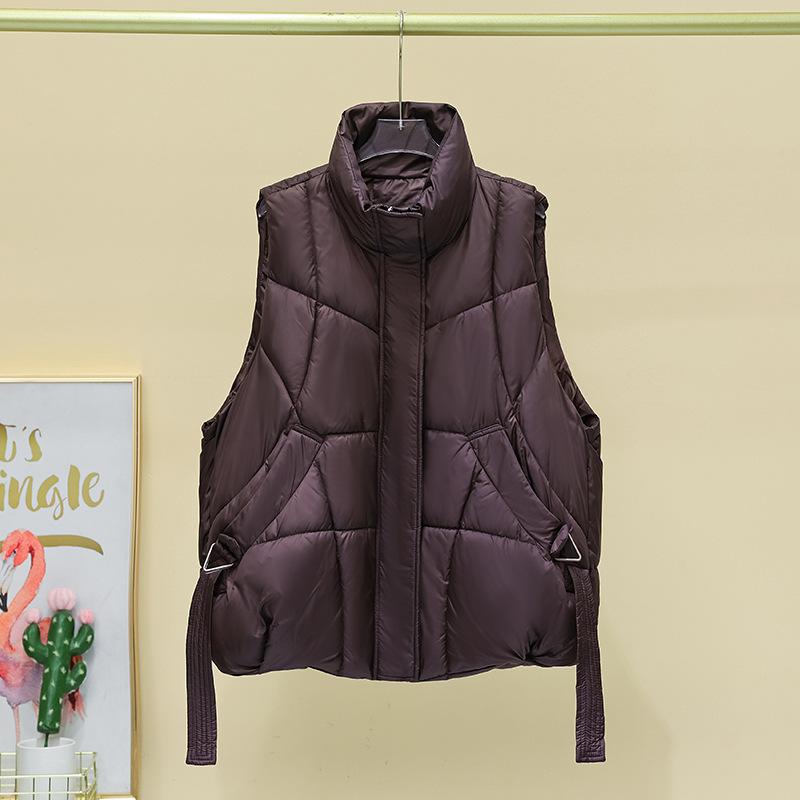 New Autumn and Winter Women's Fashionable Down Cotton Vest Vest Vest Loose and Versatile Outer Wear Cotton Vest