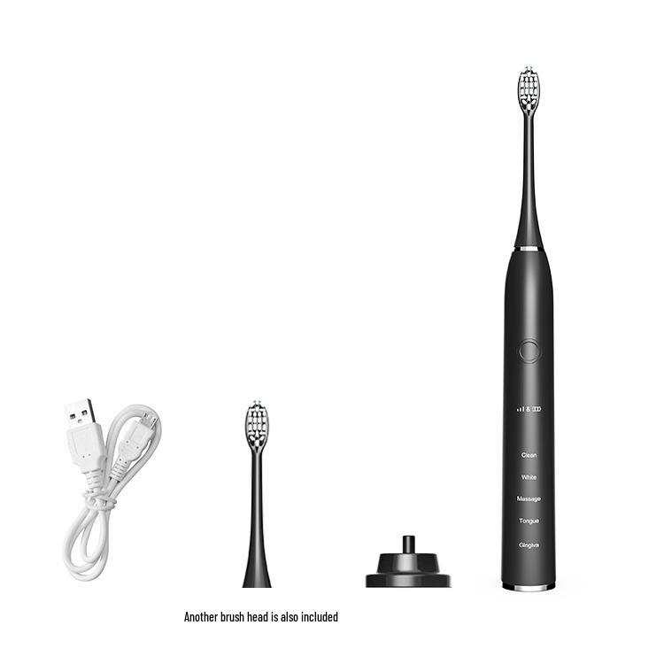 15-Level Ultrasonic Electric Toothbrush with Soft Bristle Head and Wireless Charging