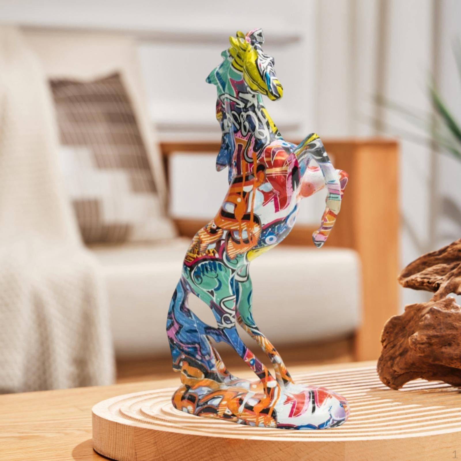 

Цветная статуэтка лошади, украшение для стола, коллекционные предметы, идеальный подарок, креативный дизайн, мини-фигурка животного из смолы Style A