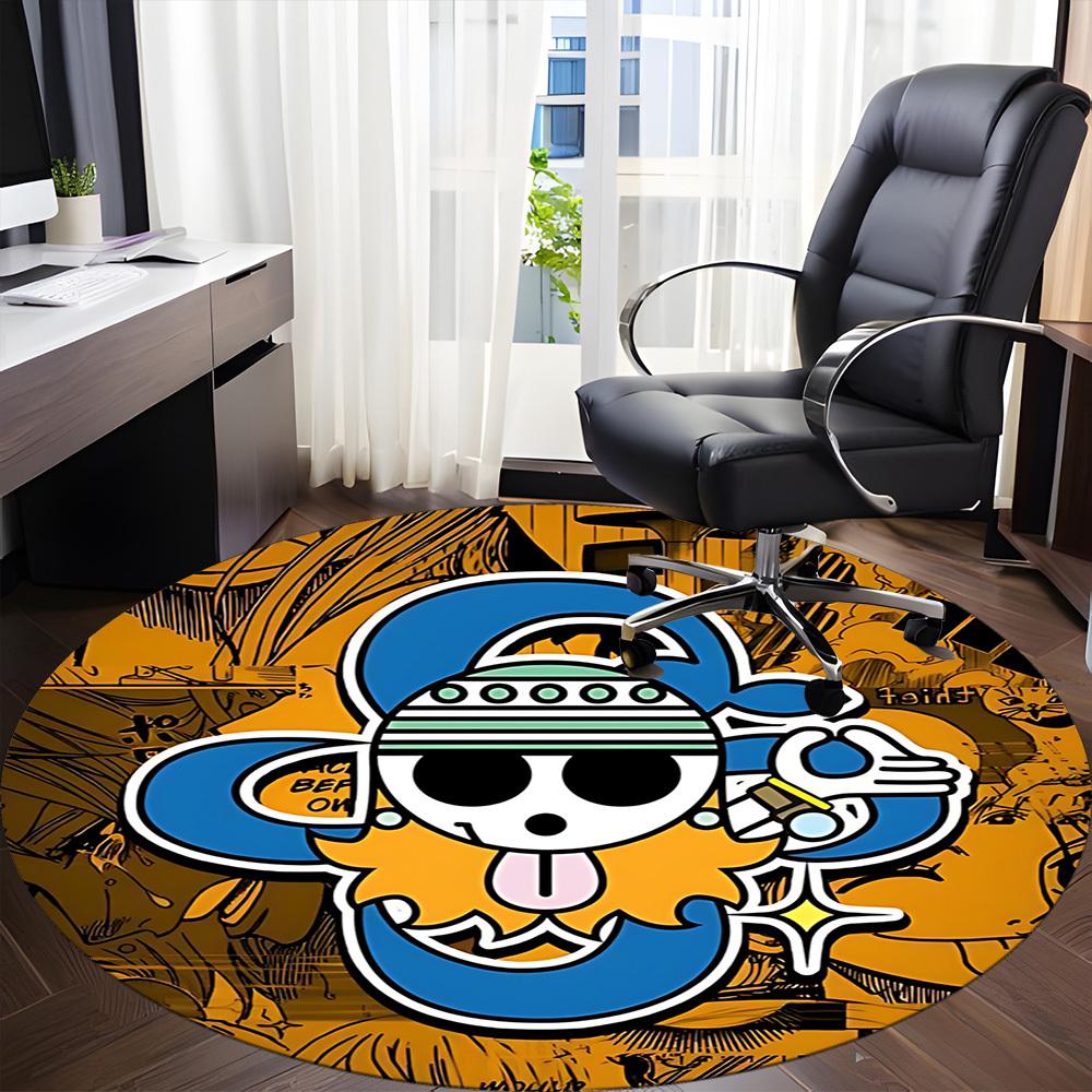 1 pezzo One Piece Monkey D. Tappeto Rotondo Ufficio Luffy, Sotto Sedie da Ufficio Camera da Letto Soggiorno Decorazione Casa a1022159