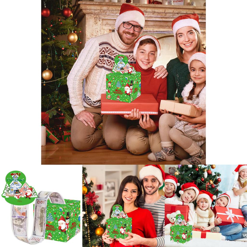 Christmas Celebration Money Box With Festive Green Santa For Event Decor And Gifting