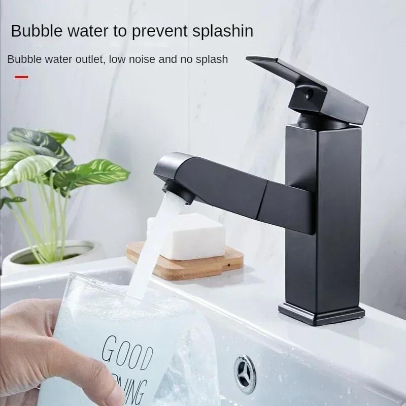 Nerezové koupelnové jednopákové umyvadlové baterie výsuvné směšovače umyvadlová baterie umyvadlové kohoutky vodovodní baterie montáž na desku