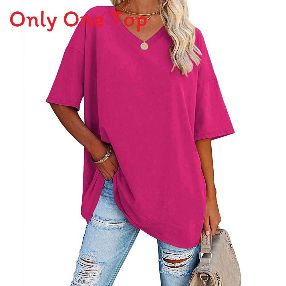 Cotton T Shirt For Women With V Neck Short Sleeve Casual Summer Top For Daily Wear