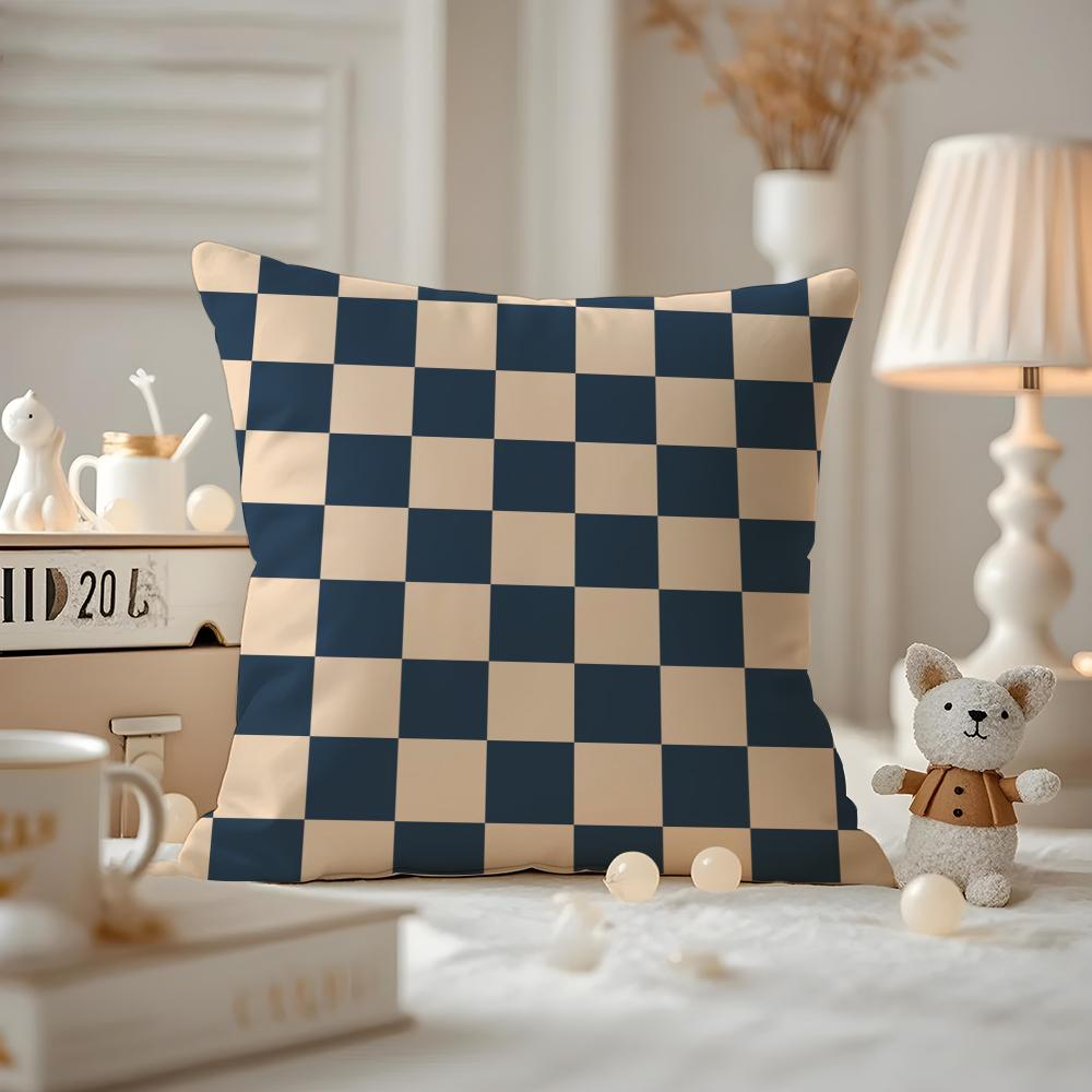 

Модная шахматная клетчатая наволочка для подушки, пылезащитная наволочка, скрытая молния, шелковистый короткий плюш, чехол на подушку для дивана 30X30cm