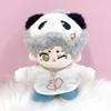 Heart T-shirt, Pants, and Necklace Set for 10cm Doll, White, Plush Toy, Kigurumi, Accessories, Otaku, Doll, Mascot, Kpopdoll Costume [Used]