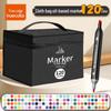 Dual Tip True Color Oil-Based Markers: 48 Vibrant Colors for Elementary Students' Art, Anime Design, and Graffiti.