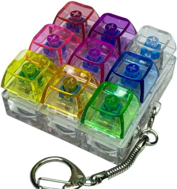 Test Shaft Nine-Key Button Decompression Toy Keychain Pendant Fingertip Press And Light Toy Fingertip Button