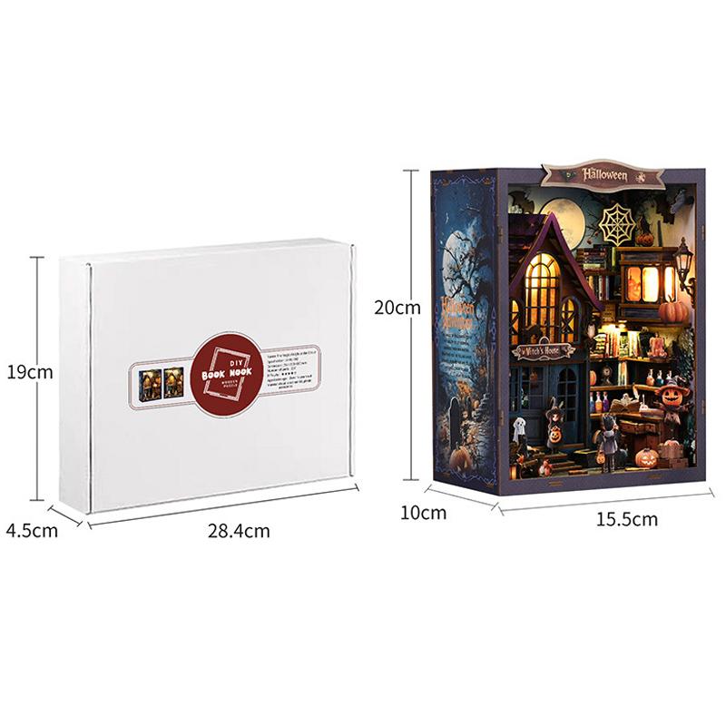 Retro DIY Wooden Castle Wonderful Night House Figurines Miniatures Kits With LED Lights Home Decoration For Adult Handmade Gifts