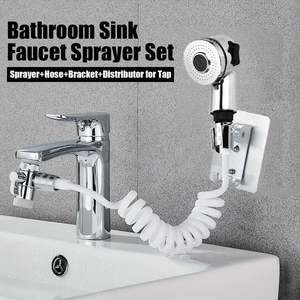 1 Set of Premium Adjustable Sink Hose Sprayer Attachment, Multifunctional Faucet Extender with Portable Pet Bathing Feature, Ideal for Shampooing,
