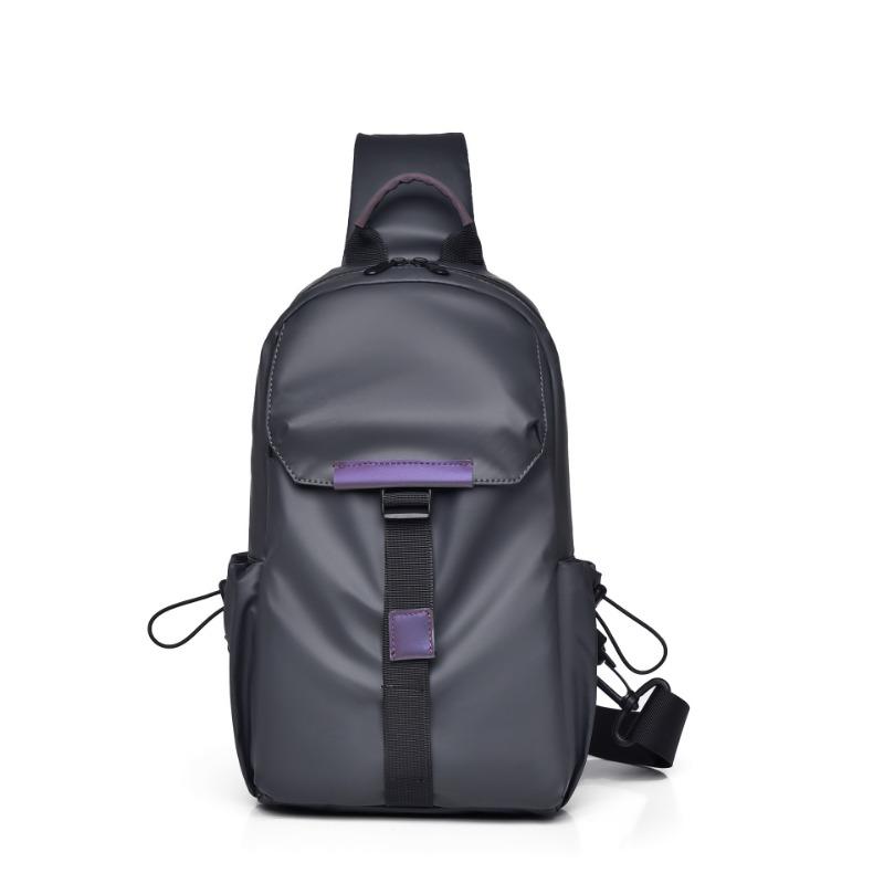 

Новая уличная большая сумка-мессенджер, мужская нагрудная сумка из пленочной кожи, модная простая модная трендовая сумка через плечо 3 серый