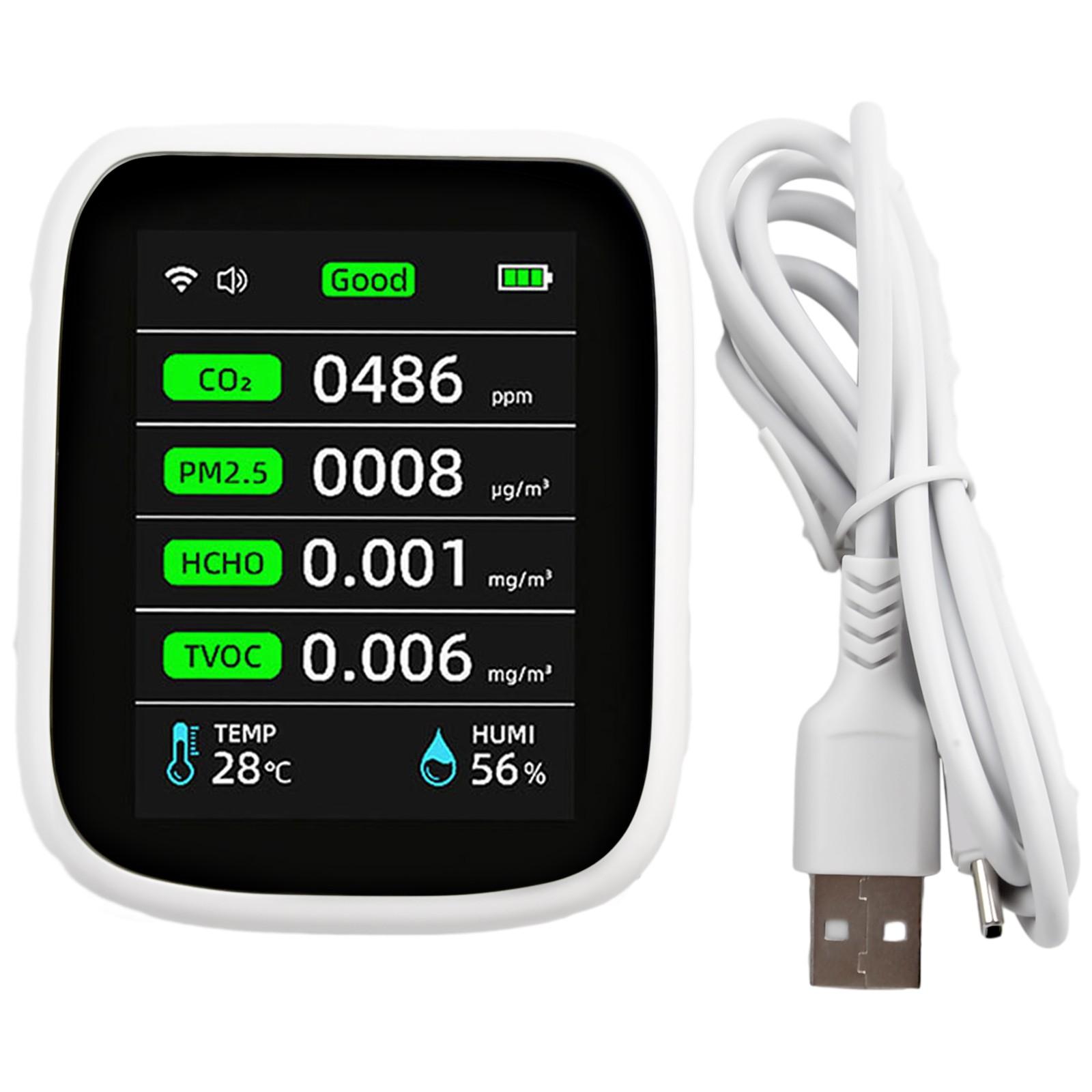 

8-в-1 Детектор измерения качества воздуха в помещении WiFi-монитор качества воздуха foTuya App