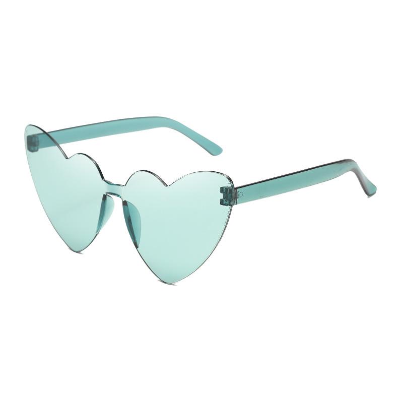 Thin peach heart sunglasses love sunglasses jelly color rimless heart type one-piece glasses candy color eyes
