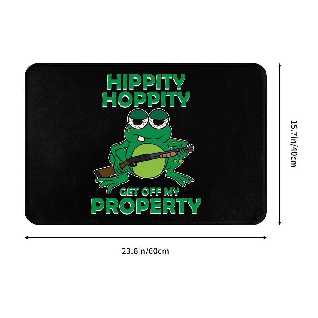 Hippity Hoppity Get Off My Property Front Door Floor Entrance Mat Outdoor Kitchen Bathroom Doormat Living Room Carpet Rug