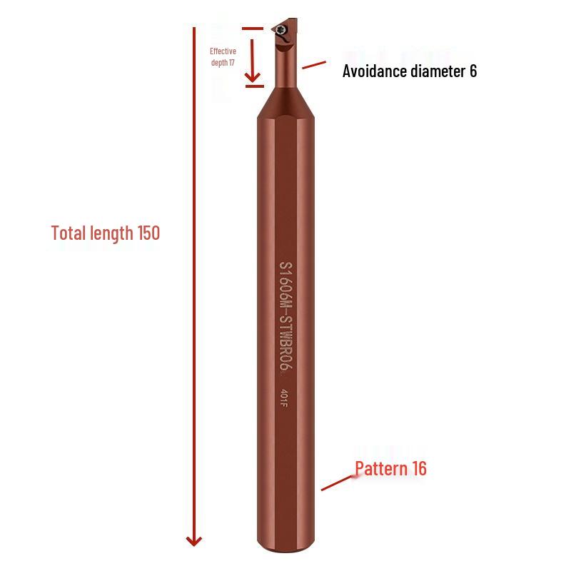 60° Triangular Boring Bar with Threaded Pick-Off for Internal Hole, Model STWBR06/STWCR11.