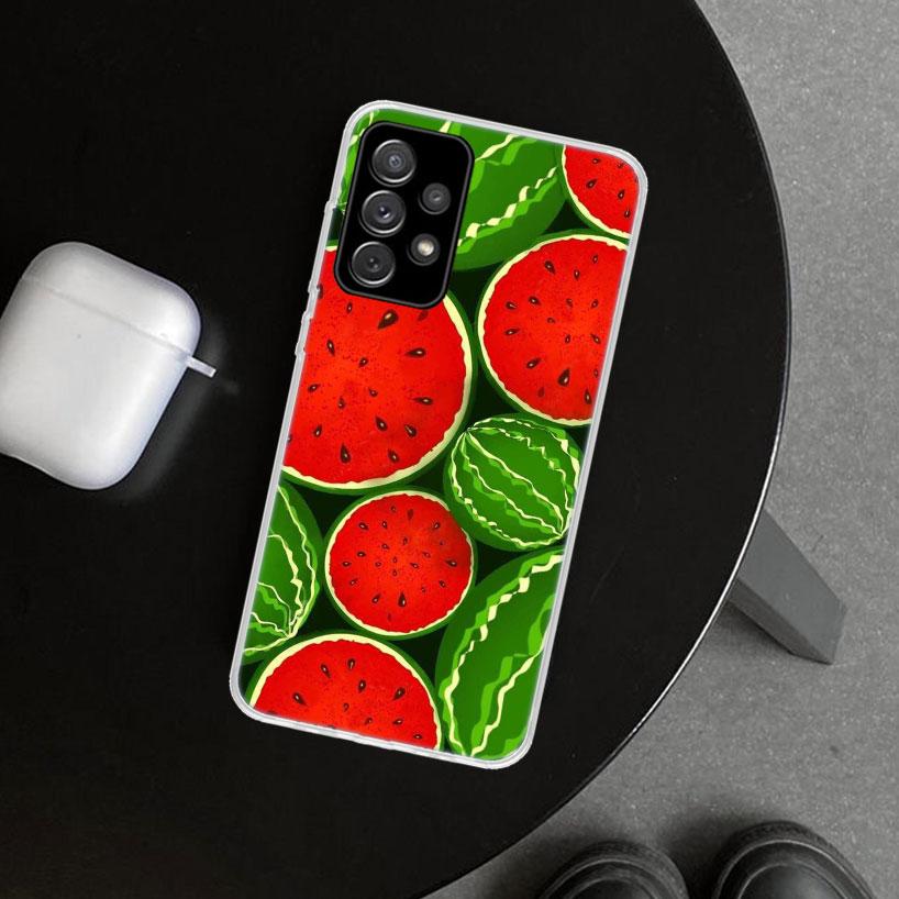 Watermelon Summer Fruit Phone Case Cover for Samsung Galaxy A12 A22 A32 A52 A72 A02S A51 A50S A31 A20S A10S Note 20 Ultra 10 Plu