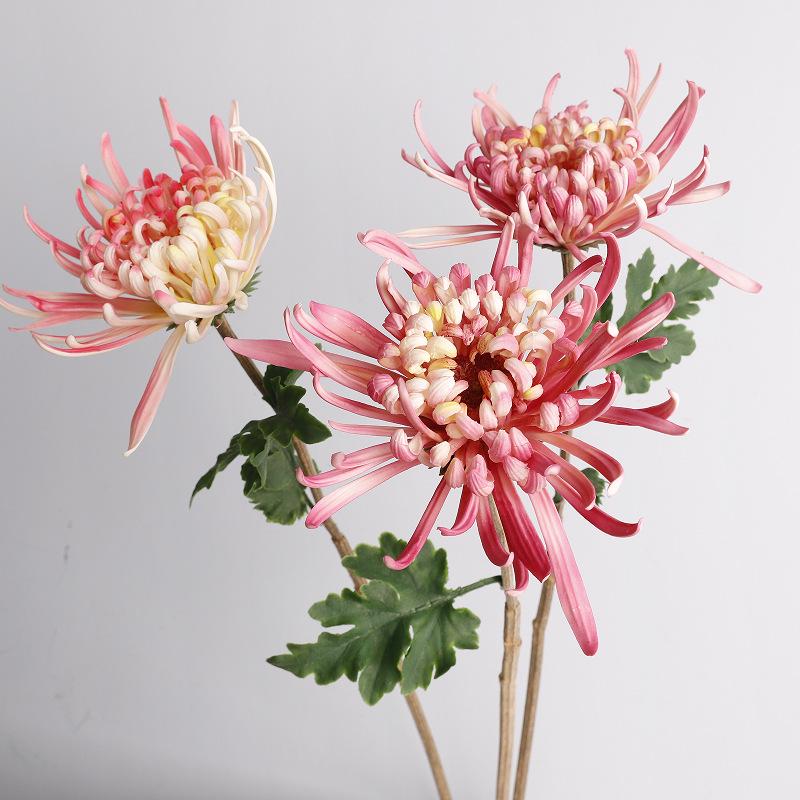 Realistic PU Chrysanthemum Artificial Flower for Wedding and Home Decor