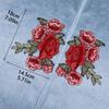 1/5 Pairs Rose Flowers Patch Sew on Cloth Embroidered Floral Applique Decorative Patches Scrapbooking Embroidery Iron on Patches