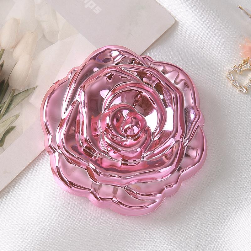 Portable Mini Mirror Retro Rose Flower Small Pocket Makeup Mirror Double Sided Hand Mirrors Compact Cosmetic Beauty Tool Gift