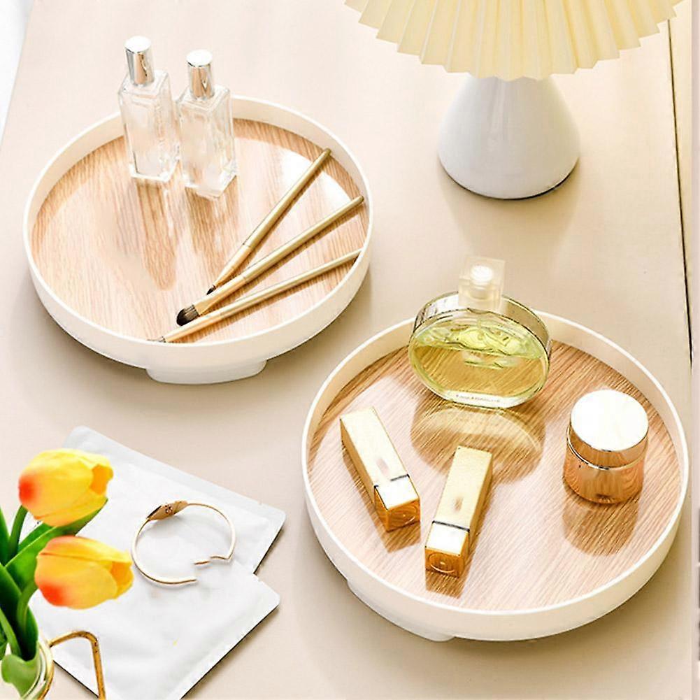 Desktop Storage Tray 23x4.5cm - ABS Round Design Cosmetic Organizer Nordic Style