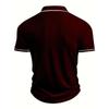 Nueva llegada: Polo de verano para hombre de manga corta con cuello a rayas de bloques de color