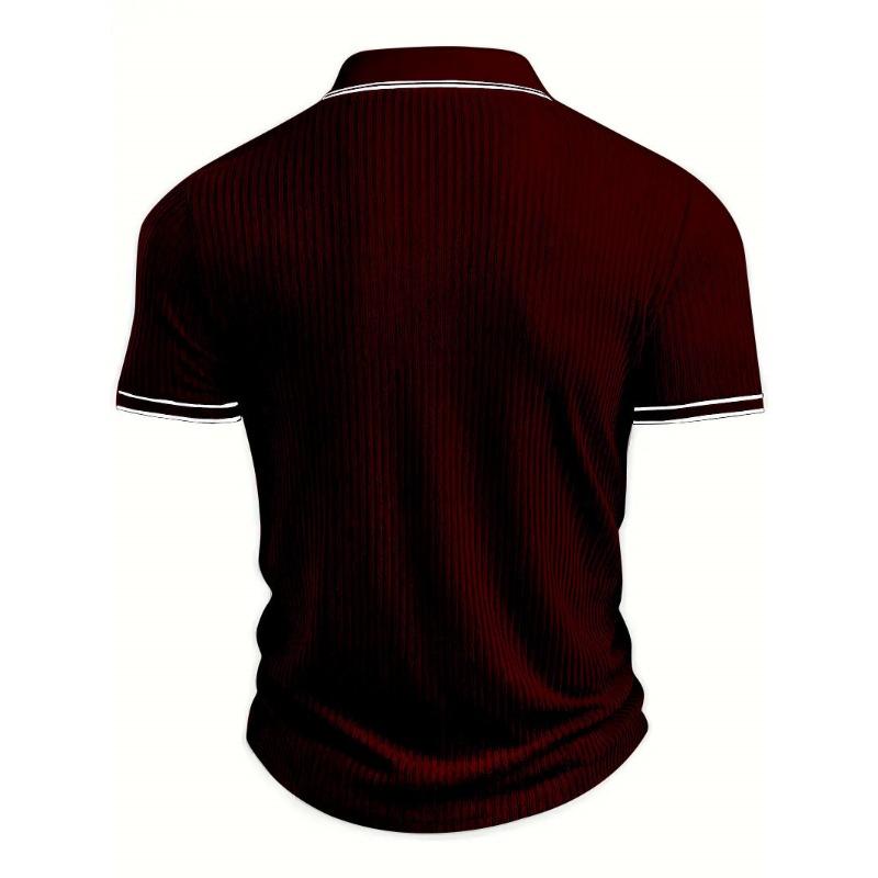 Nueva llegada: Polo de verano para hombre de manga corta con cuello a rayas de bloques de color