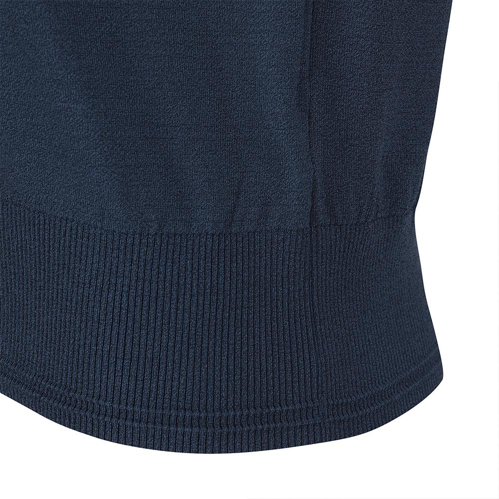 MALBON GOLF Curly Knit Short Sleeve Polo Sweater Navy (Woman)