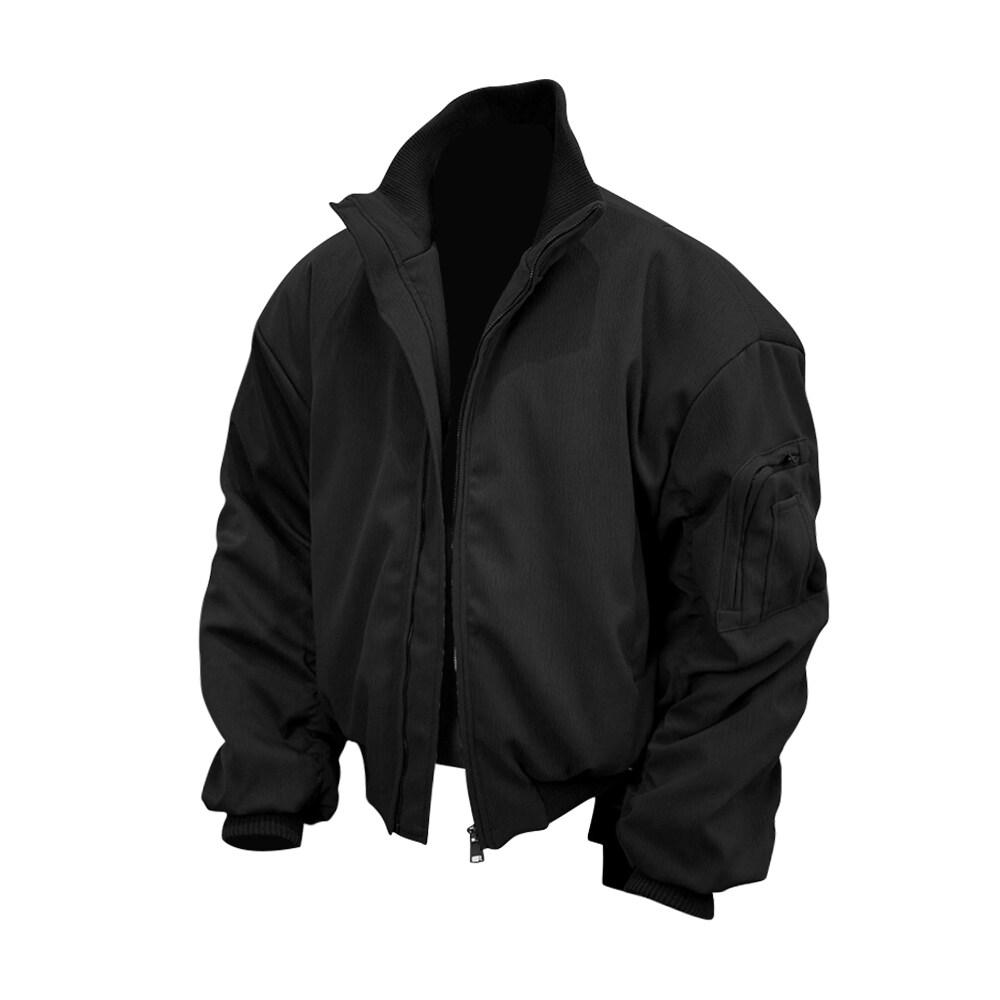 Men Cool Black Jacket Men Autumn Fashion Casual Baseball Coat Youth Zipper Pocket Jackets Man Soild Color Outerwear