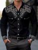 Men's Fashionable Printed Shirts, Spring and Autumn Casual Breathable Lapel Buttoned Long-sleeved Shirts, Gifts for Elders