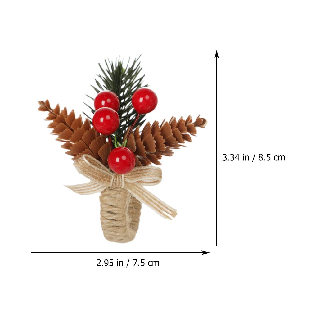 6Pcs Christmas Napkin Rings Berry Wreath Design Xmas Napkin Buckles Simulation Berries Party Table Decor Xmas Serviette Buckle