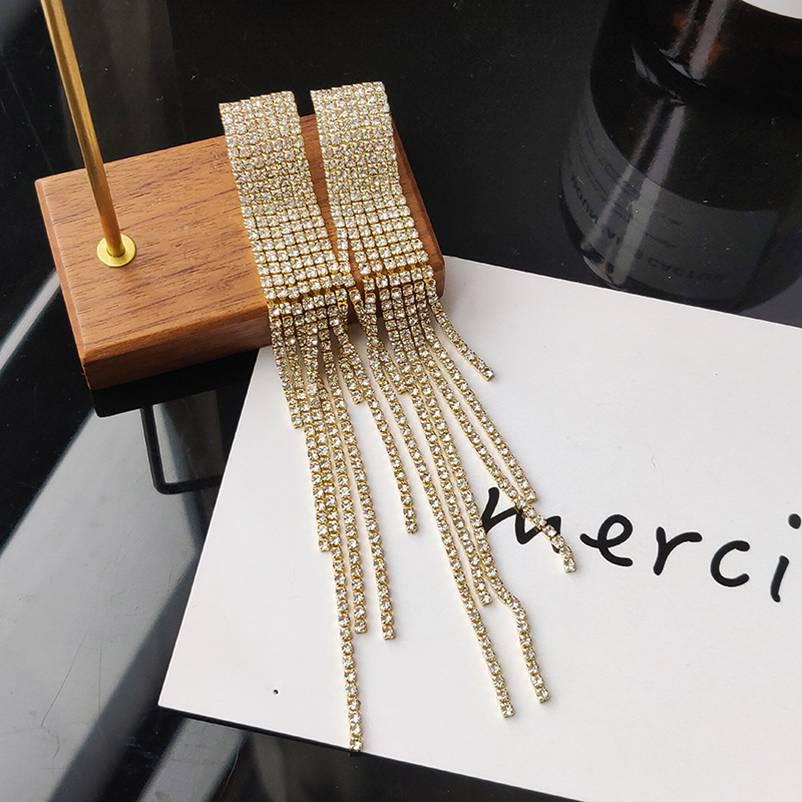 S925 Silbernadel Luxus Diamant Quastenohrringe - Elegant, Lang Europäischer & Amerikanischer Stil für Damen