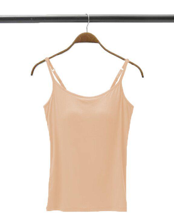 Modal Padded Wireless Camisole Vest with Integrated Bra for Women