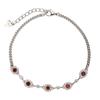 Xiaohongshu Color Treasure Jewelry S925 Sterling Silver Inlaid With Natural Garnet Diopside Sapphire Bracelet Women