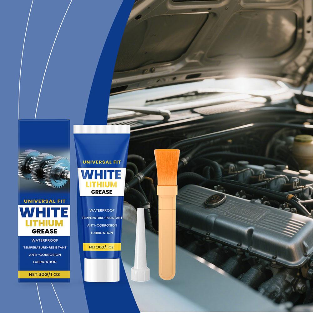 30g White Grease Multi-Purpose High-Temp Rresistance Mineral Oil Formula Lubricant For Car Sunroof Hinge Gear Bearing Chain Z1A9