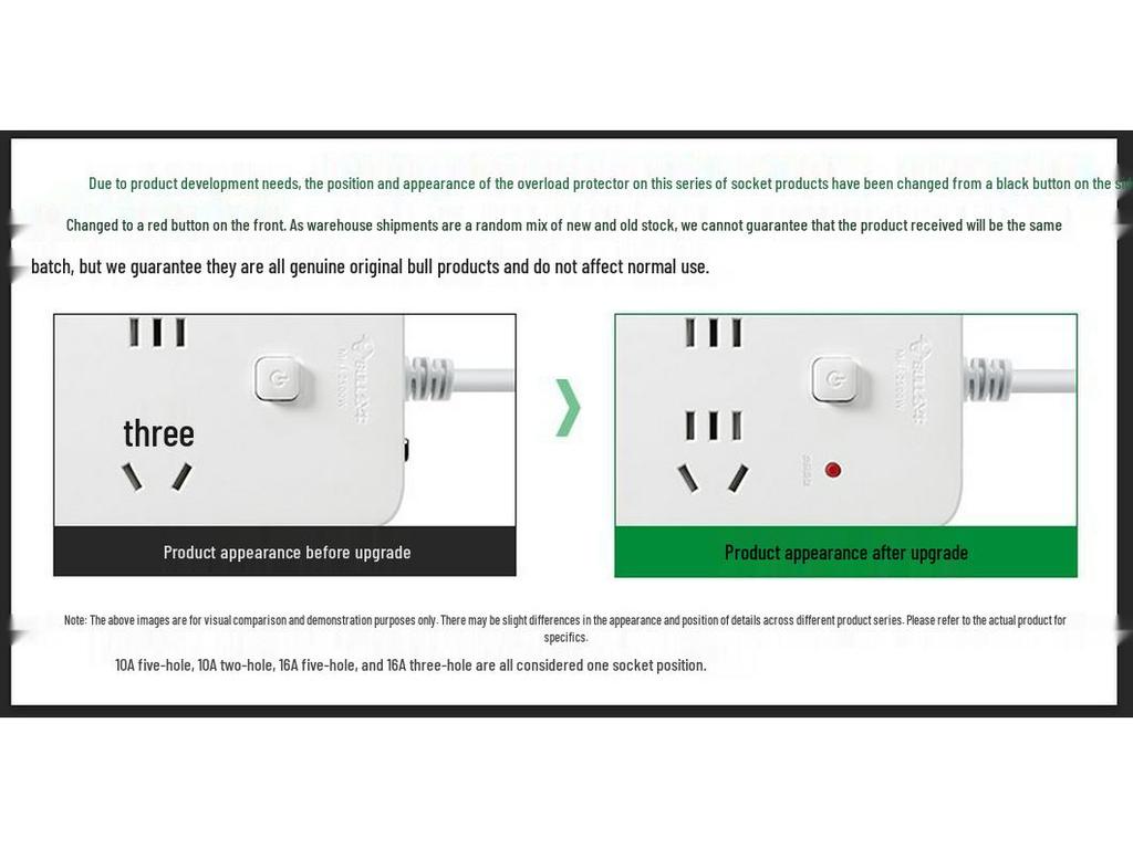 Multi-Use Bull Power Strip with Cord, Multi-Hole, 3C Certified