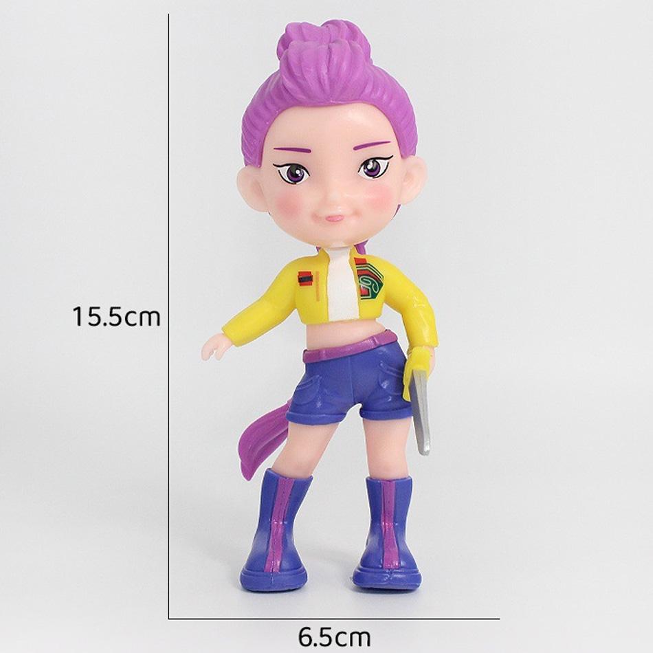 15.5cm Kpop Demon Hunters Anime Kpop Girl Group Cartoon Rumi Zoey Mira Action Figures PVC Figurines Model Doll Girls Toys Gifts