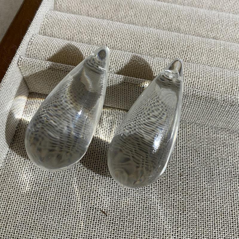 Spring Festival Gala Faye Wong with the same transparent water drop stud earrings niche design earrings personalized fashion exaggerated earrings