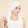 New Shimmer Pre-Tied Hat Women Muslim Hijab Turban Long Tail Headscarf Beanies Bonnet Hair Loss Chemo Cap Head Wrap Bandanas