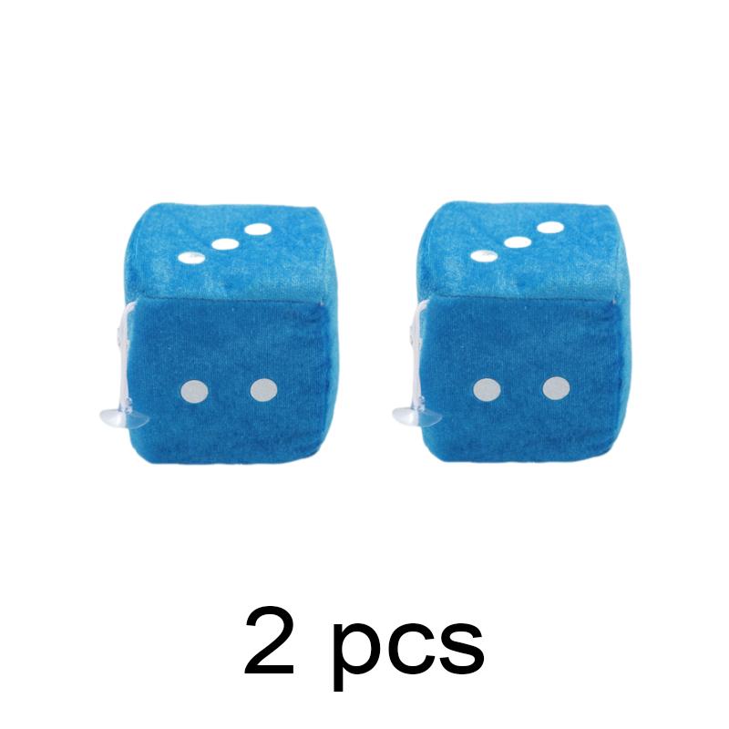 2x Car Dice Ornament Rearview Mirror Hanging Ornaments Car Styling Plush Fuzzy Dice Decoration Auto Interior Accessories Pendant