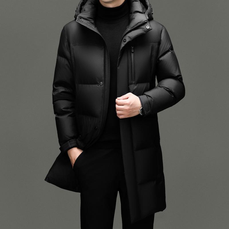 

Чоловіча 2025 Куртка-пуховик з капюшоном - Тепле пальто з 90% білого качиного пуху 175